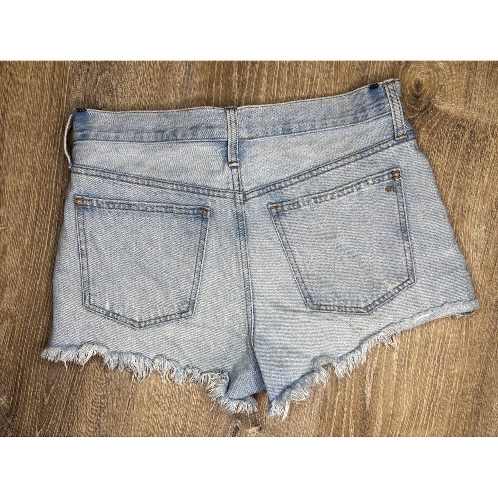Madewell Distressed 100% Cotton Relaxed Denim Cutoff Shorts Raw Hem Size 27 - Picture 2 of 6